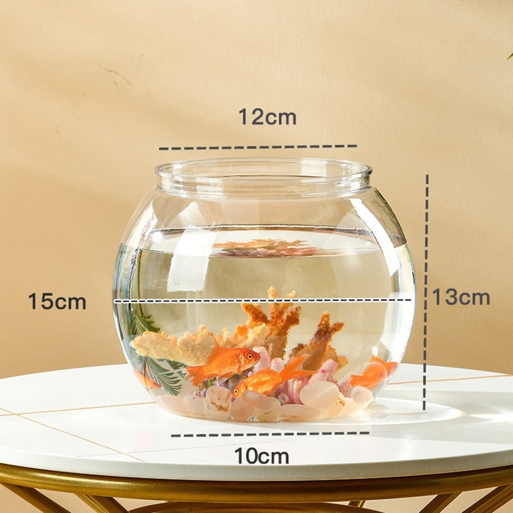 Live Fish Aquarium - Acquario da tavolo rotondo trasparente in