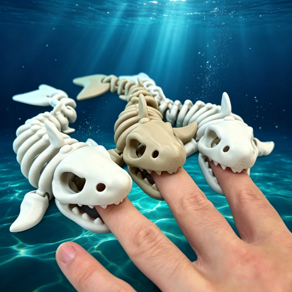 Aquarium Fish Cartoon - Scheletro di Squalo Decorativo per Acquario,