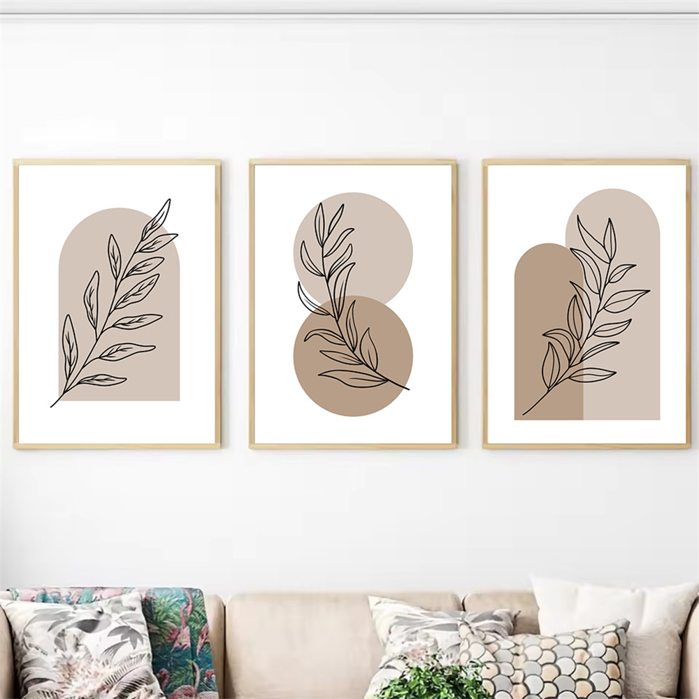 Live Plant Fertilizer - Poster Geometrico Moderno Bohémien Marrone Beige,