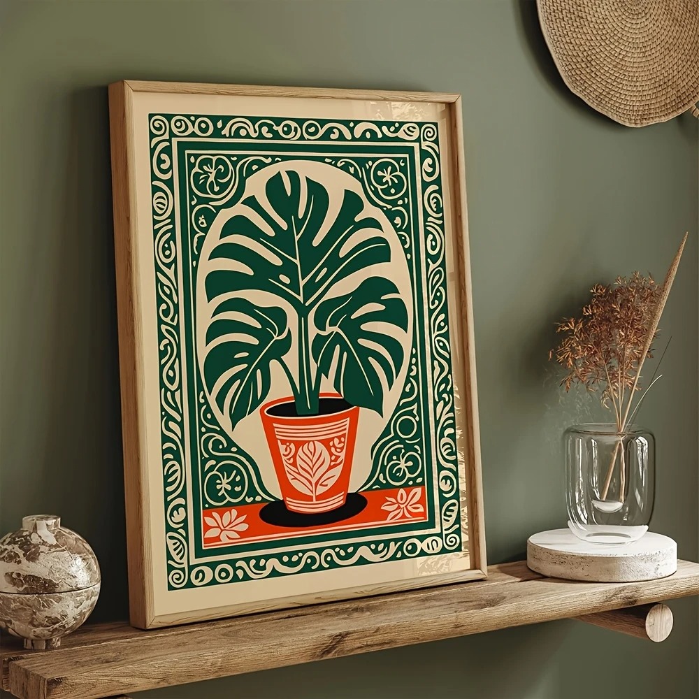 Live Plant Fertilizer - Bohemian Monstera Pianta Stampa su tela