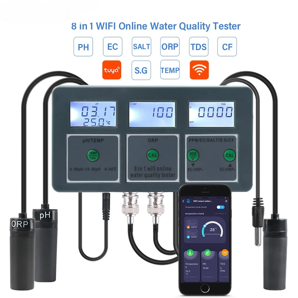 Aquarium Fish In Online - Misuratore Digitale WiFi di PH, ORP,