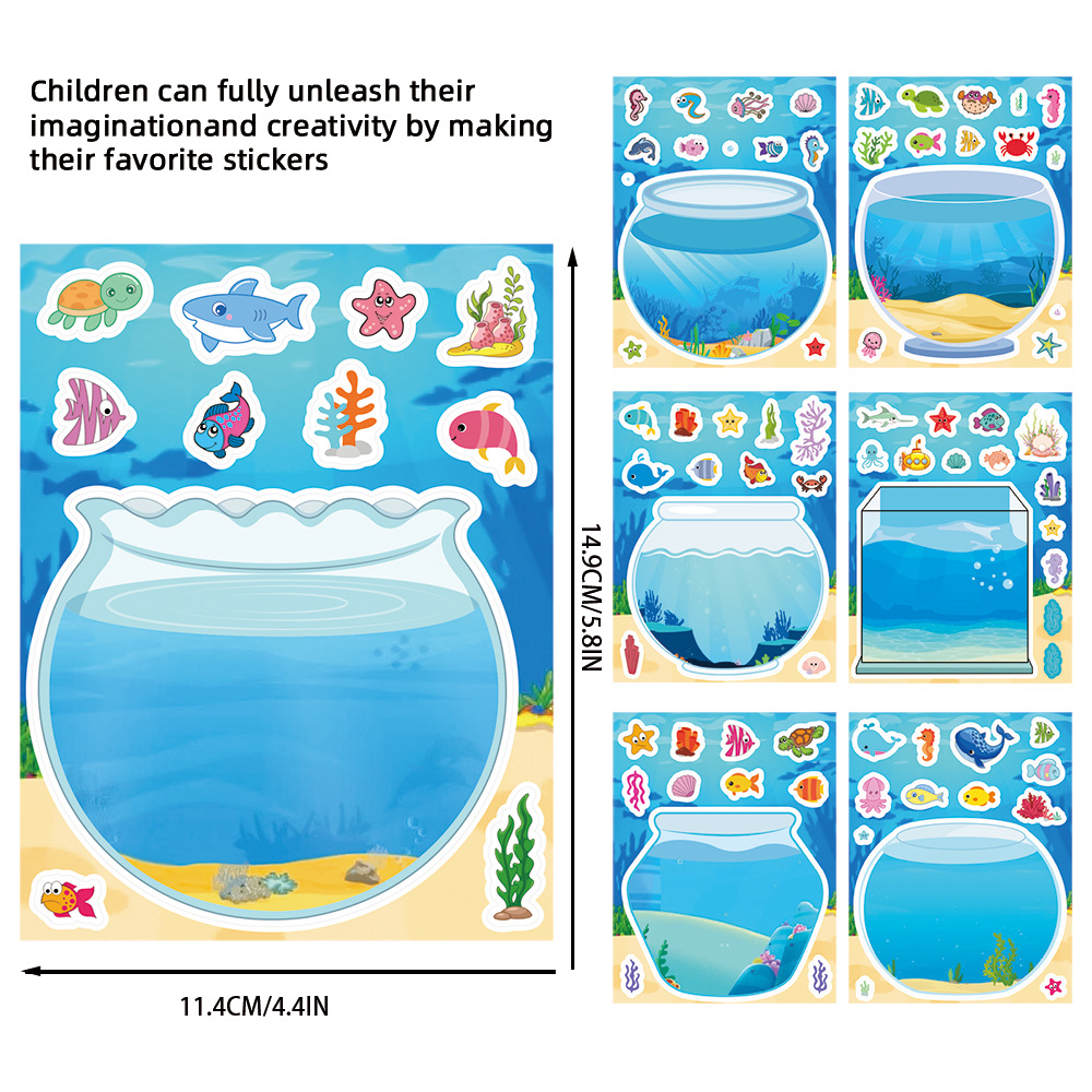 8/16 Fogli di Adesivi Puzzle C - Aquarium Fish Games recensione e prezzo